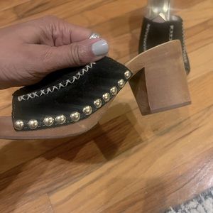 Michael Kors Black Suede Clog Mules Size 7.5